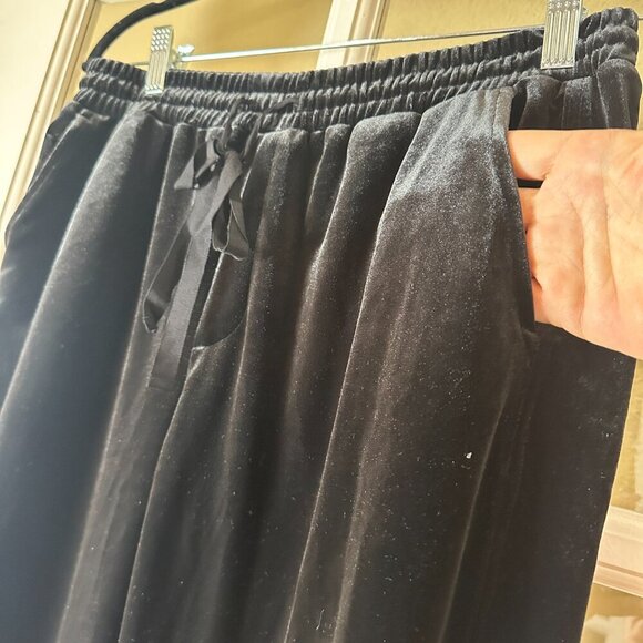 GAP Stretch Velvet Velour Track Pants Trousers Drawstring Size Small Black - Picture 7 of 10